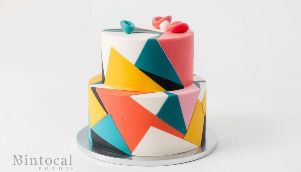 Geometric Two-Tier Cake Design