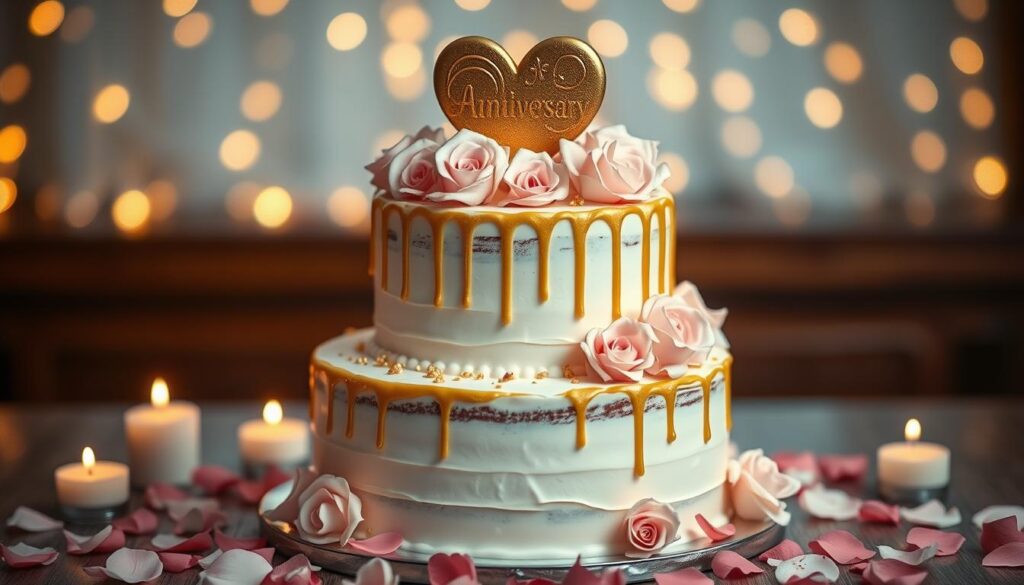 Romantic Anniversary Cake Design