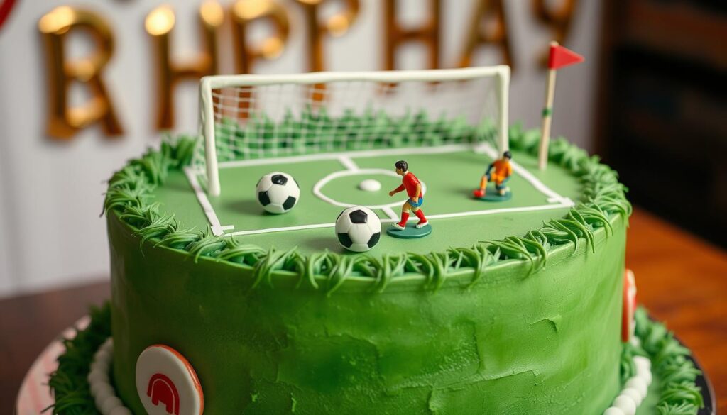 Soccer Themed Fondant Cake Decoration