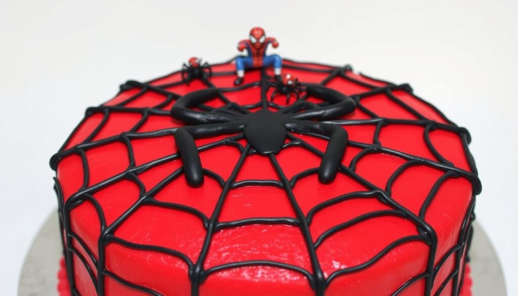 Spider-Man Web Pattern Cake Design